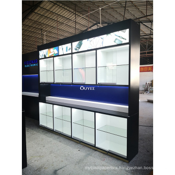 glass furniture mobile phone shop decoration mobile counter design